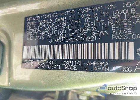 2009 Scion Xd из США, поврежденный, VIN JTKKU10429J048217